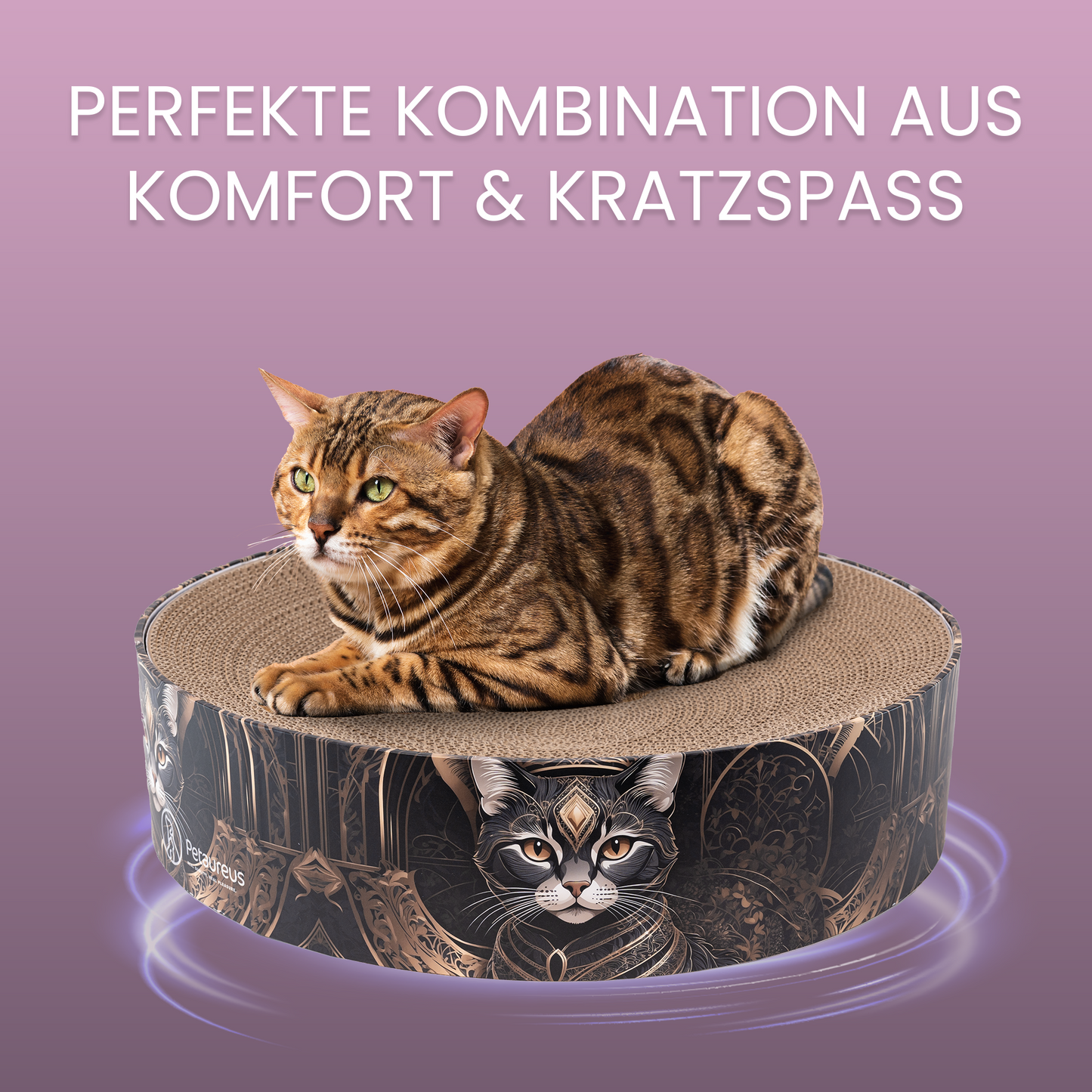 Kratzmöbel für Katzen stilvoller Ruheplatz aus Karton - Design "1920s Art Deco Luxe"