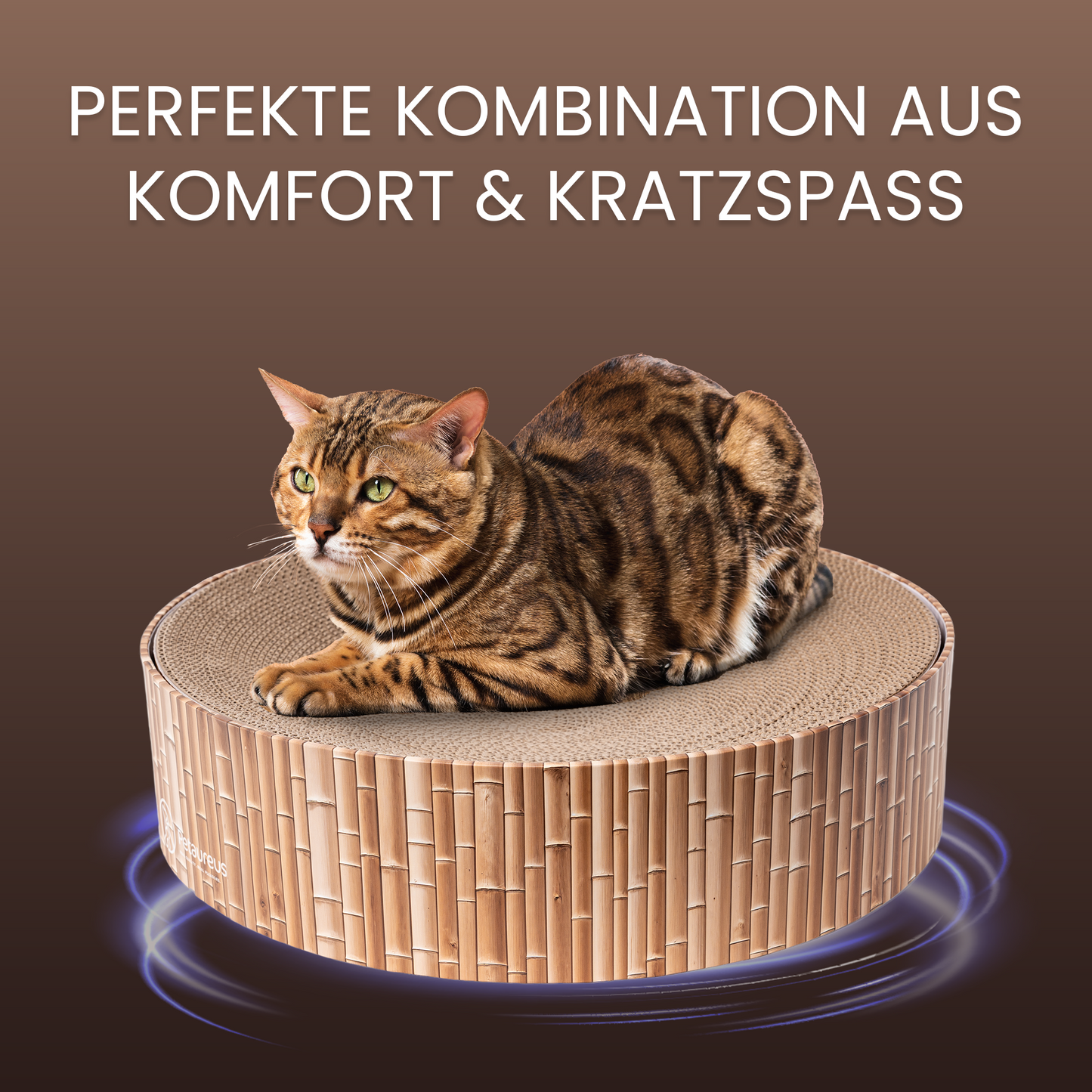 Kratzmöbel für Katzen stilvoller Ruheplatz aus Karton - Design "Bamboo"